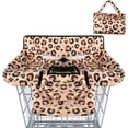 thumbnail image 1 of 2-in-1 Shopping Cart Cover for Babies Soft Padded Grocery Cart Cover for Baby Boy Girl - Yellow Leopard Texture Pattern, Soft Padded, Safety Harness - Protect and Comfort Your Baby While Shopping, 1 of 4