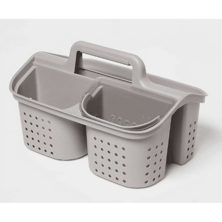 at Home Cool Grey Shower Caddy