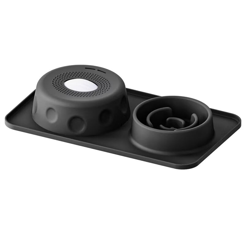 2-in-1 Silicone Dog Lick Bowl & Slow Feeder Mat, Gen 3 Dual Design with Anti-Slip Suction Base, Black