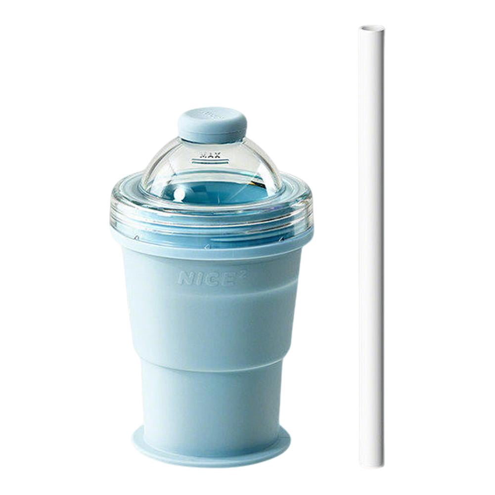 2-in-1 Silicone Ice Mold Cup Foldable Straw Cup Large Ice Maker ...