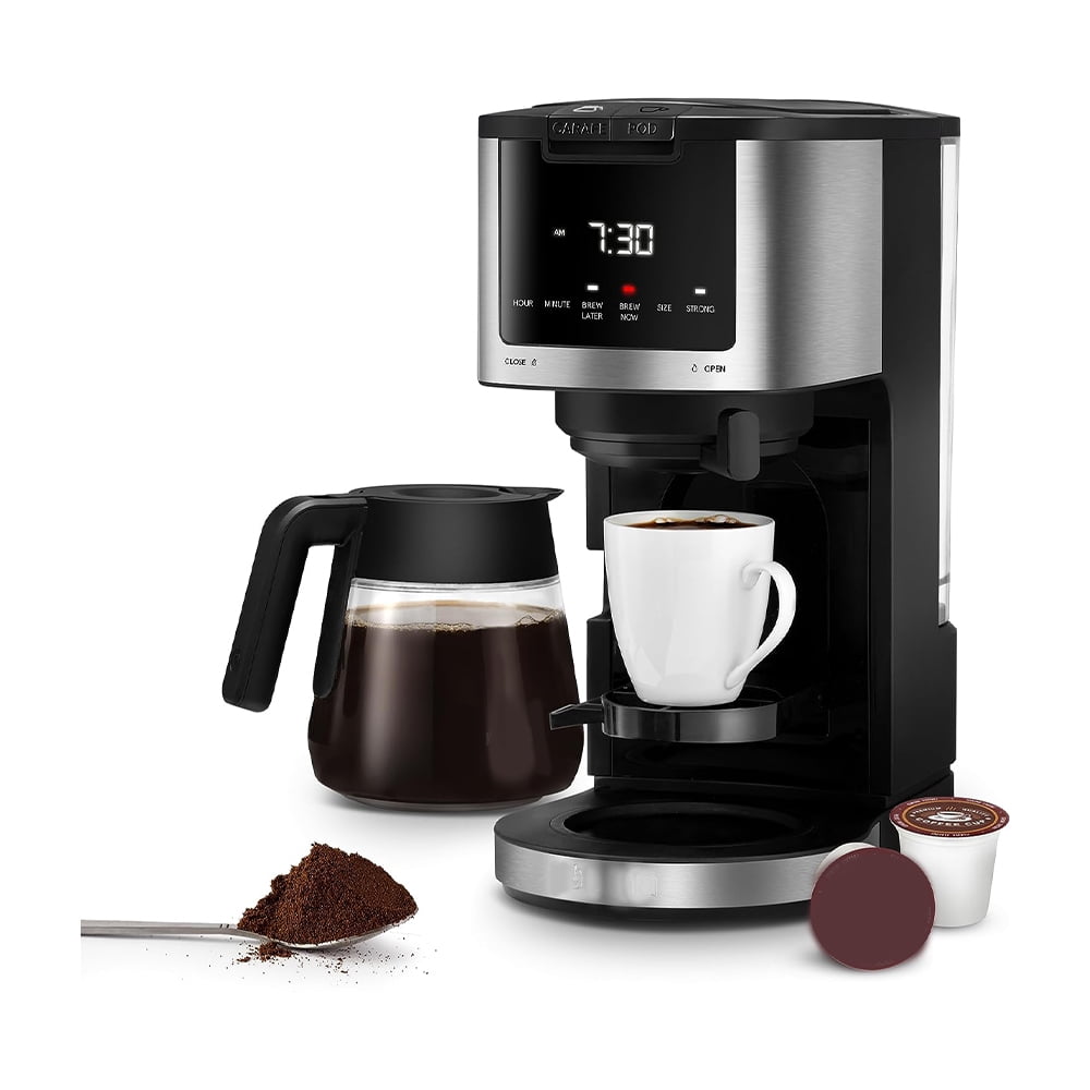 Single Serve Coffee Brewer, Programmable Coffee Machine with 2 Settings, Countertop Coffee Maker with Adjustable Nozzle and Indicator Light for Home