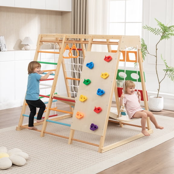 2-in-1 Slide & Climb Playset - 9-in-1 Heavy Duty Outdoor Activity Center, Safe & Fun for Kids Motor Skills Development, Backyard Garden Play Equipment