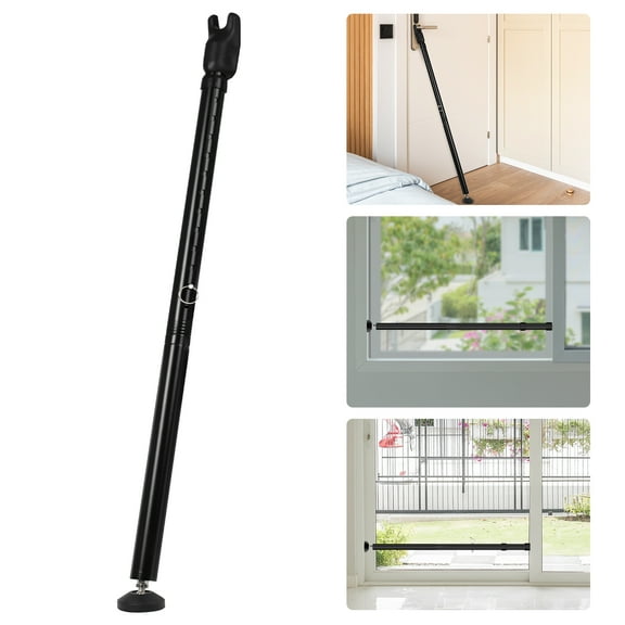 Adjustable Door & Window Security Bar, Door Stopper,Heavy-Duty, 34"-48.8", Black