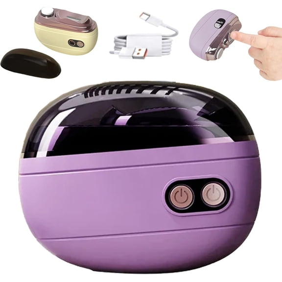 2-in-1 Smart Electric Nail Clipper & Polisher, Automatic Nail Clipper, Rechargeable Automatic Nail Trimmer and Polisher with LED Light, Anti-Pinch Design, Nail Grinder for Adults Seniors (B)