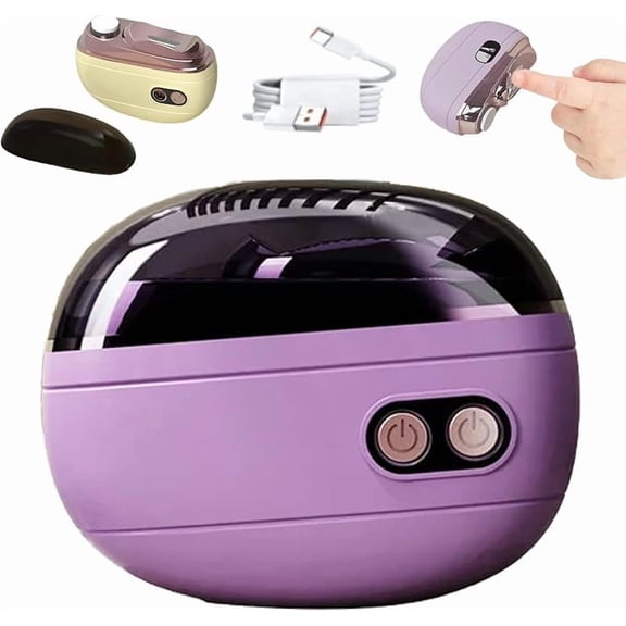 2-in-1 Smart Electric Nail Clipper & Polisher, Automatic Nail Clipper, Rechargeable Automatic Nail Trimmer and Polisher with LED Light, Anti-Pinch Design, Nail Grinder for Adults Seniors (A)
