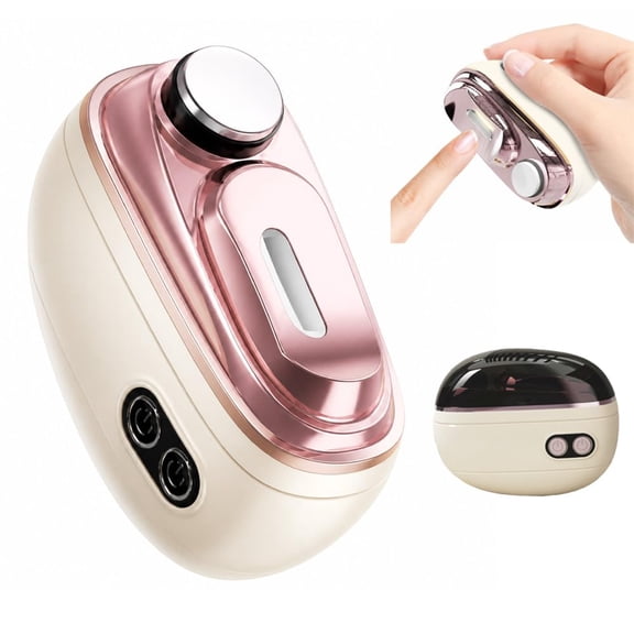 2-in-1 Smart Electric Nail Clipper & Polisher with LED Light, Automatic Nail Trimmer for Seniors Adults, Rechargeable Nail Grinder with Nail Catcher for Smooth Safe Nail Care at Home