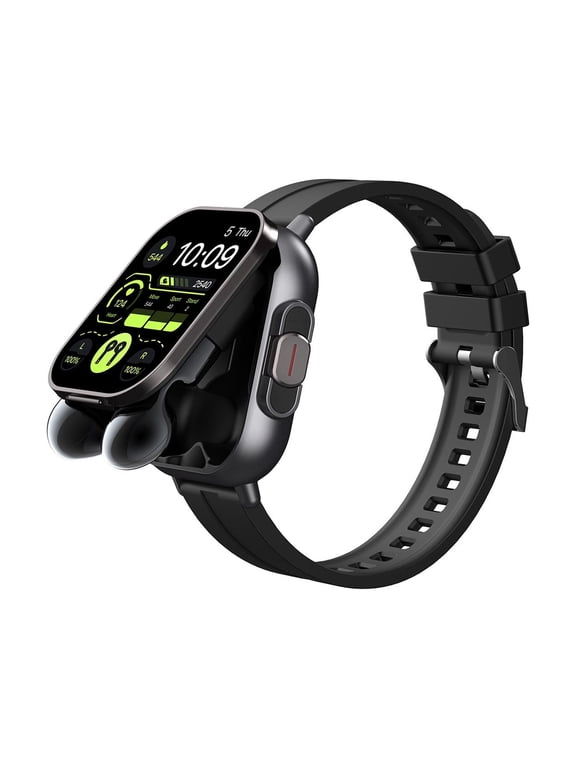 2-in-1 Smartwatch with Wireless Earbuds, 2'' Touch Screen, 15 Sport Modes, NFC/Alipay, Heart Rate Monitor for Men Women - Fitness Tracker Watch Bluetooth 5.3 IP68 Waterproof