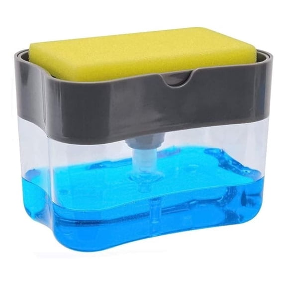 2-in-1 Soap Dispenser Sponge Caddy Soap Pump Manual Press Liquid Soap ...