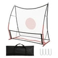 thumbnail image 1 of 2-in-1 Soccer Rebounder Net 6’x4.6’ & 6’x1.4’, Solo & Team Training Tool w/Carry Bag, Cones & Ground Spikes, Easy Setup, Durable Frame, 1 of 7