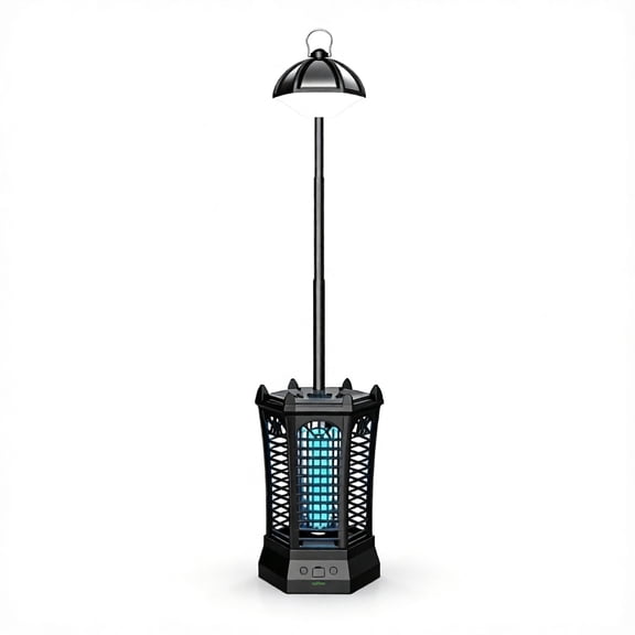 2 in 1 Solar Mosquito Killer Lamp Outdoor Waterproof Bug Zapper with LED Light Portable Hanging Camping Lantern for Patio Garden
