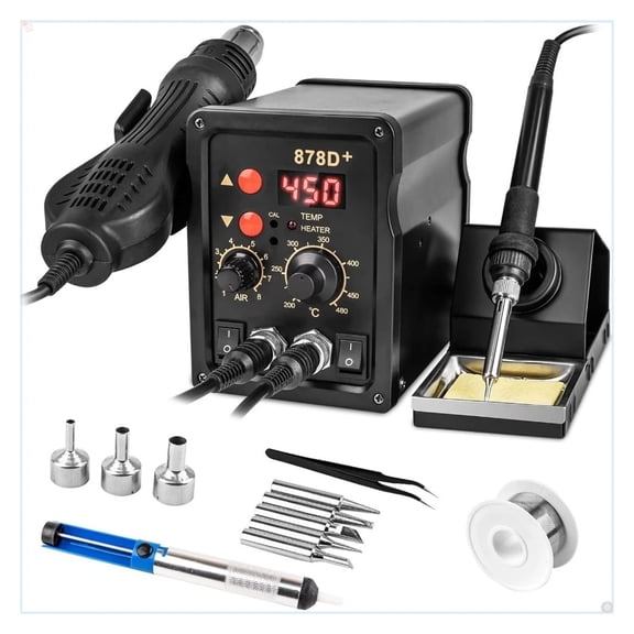 2-in-1 Soldering Station & Hot Air Gun, Dual System Control Rework Kit