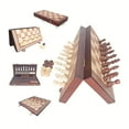 thumbnail image 1 of 2-in-1 Solid Wood Magnetic Chess Checkers Set, 1 of 8