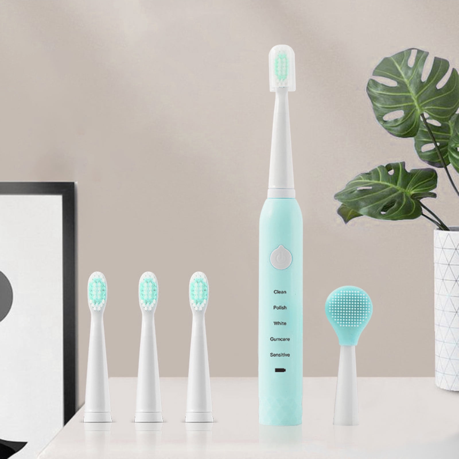 2-in-1 Soundwave Electric Toothbrush, 3 Brush Heads And 1 Silicone ...