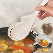 2-in-1 Soup Scoop Draining Spoon, Kitchen Ladle Soup Ladle Household with Long Handle, Household Multi-functional Spoon With Leaky Hole The Side for Kitchen Home