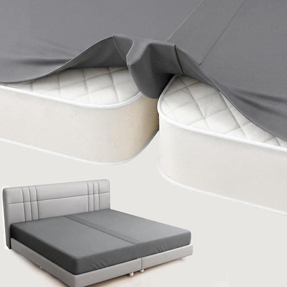 2-in-1 Split Gap Filler with -in Fitted Sheet, 75"x75"