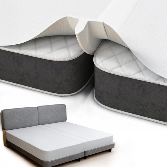 2-in-1 Split Gap Filler with -in Fitted Sheet, 75"x75"