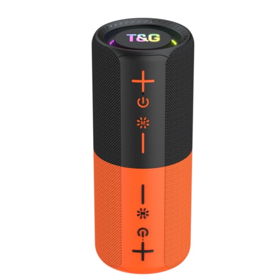 2 in 1 Split Magnetic Bluetooth Speaker TG491 TWS RGB LED Wireless Stereo Bass TG491 Magnetic Bluetooth Speaker,Black orange