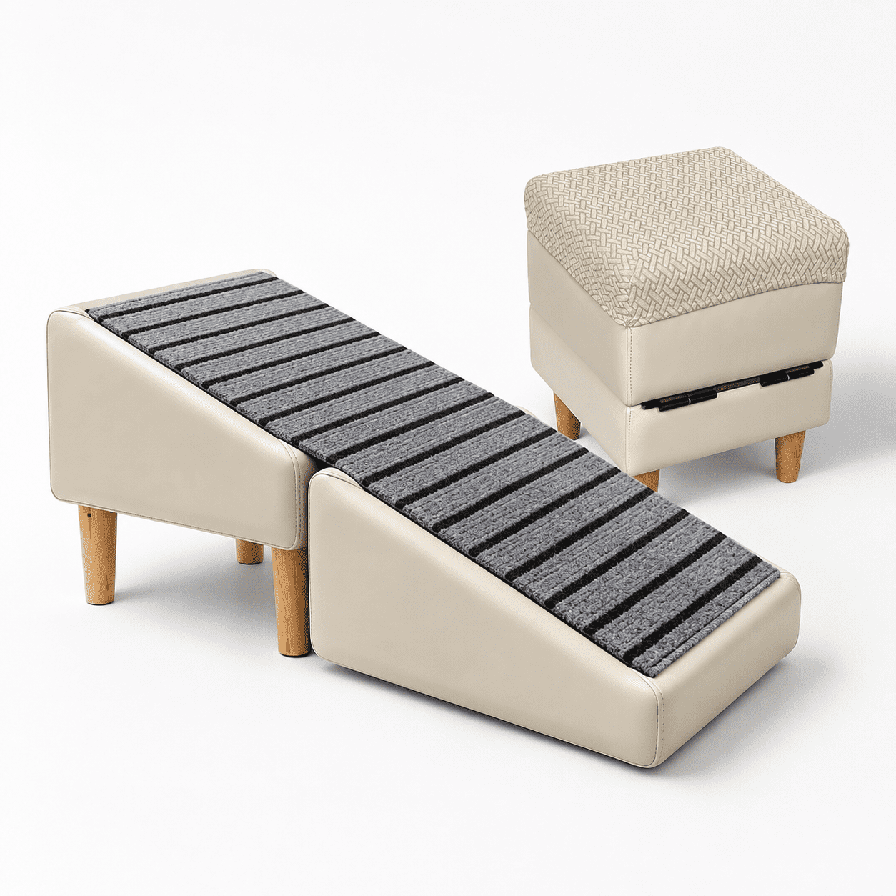 2-in-1 Split Ottoman Dog Ramp Equipped With Cover M (16.93