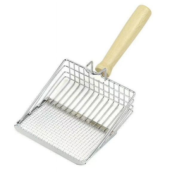 2 in 1 Stainless Steel Cat Litter Scoop Durable Mesh Kitten Litter Cleaner Pet Cleaning Tools with Hanging Hole Cat Accessories
