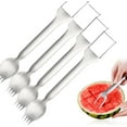 thumbnail image 1 of 2-in-1 Stainless Steel Fruit Cutter, 2025 Watermelon Fork Slicer Cutter, Portable Fruit Cutter for Camping, Picnics & Home Use, Fruit Forks Slicer for Home Party Camping Kitchen Gadget (4 PCS), 1 of 8
