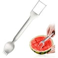 thumbnail image 1 of 2-in-1 Stainless Steel Fruit Cutter, 2025 Watermelon Fork Slicer Cutter, Portable Fruit Cutter for Camping, Picnics & Home Use, Fruit Forks Slicer for Home Party Camping Kitchen Gadget (1 PCS), 1 of 7