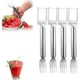 thumbnail image 1 of 2-in-1 Stainless Steel Fruit Cutter, Upgraded Watermelon Slicer, Dual Head Fruit Forks for Home, Kitchen, Camping (1PCS), 1 of 6