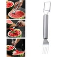 thumbnail image 1 of WeowiYief 2-in-1 Stainless Steel Fruit Cutter - Watermelon Slicer Fork Cutter, Multi-Purpose Dual Head Fruit Forks Slicer Knife for Home, 1 of 7