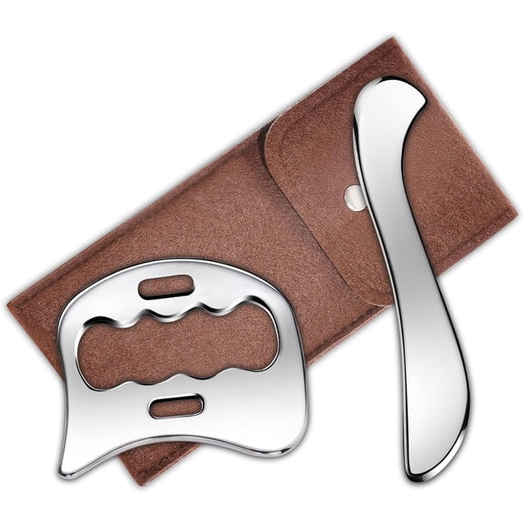 *2-in-1 Stainless Steel Gua Sha Muscle Scraper Tool, Myofascial Scraping Tools for Physical Therapy, Lymphatic Drainage Massager, Soft Tissue Massage Tool (S+D)*