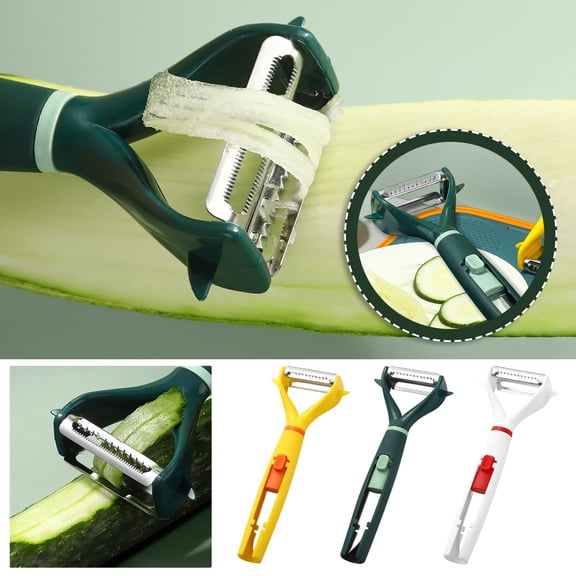 2-in-1 Stainless Steel Peeling Knife & Fruit Scraper, Multifunctional Y & I Shape Peeler with Ergonomic Non-Slip Handle, Multipurpose Vegetable and Fruit Skin Remover with Built-in Potato Eye