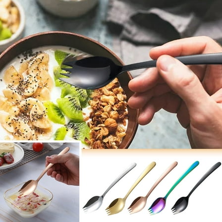 2-in-1 Stainless Steel Spork, Fork and Spoon Combo for Travel, Camping, and Everyday Use