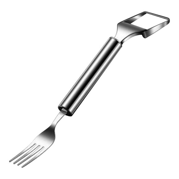 2-in-1 Stainless Steel Watermelon Cutter Fork Portable Windmill Slicer Tool for Watermelon Melon Papaya More Easy Push Design for Home Camping Parties 1 Piece