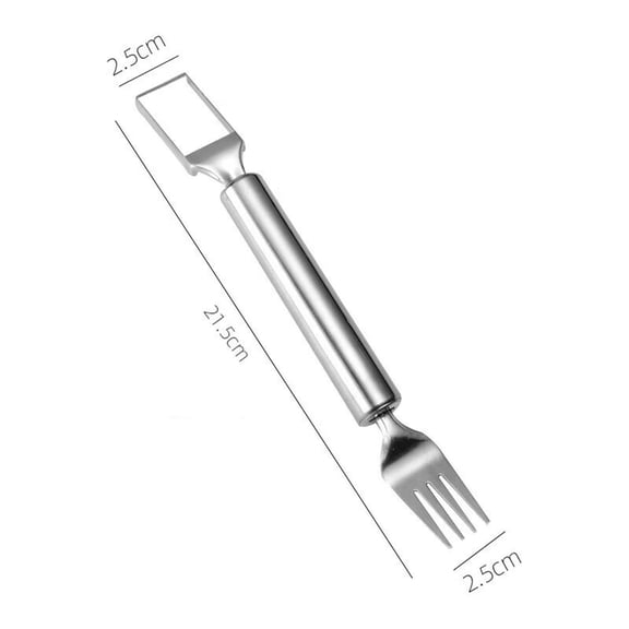2-in-1 Stainless Steel Watermelon Cutter Slicer Tool, Portable Watermelon Windmill Fork, Easy Fruit Cutting Tool for Home, Camping, and Parties