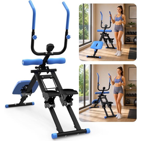 2-in-1 Stair Stepper and Ab Workout Machine, Multi-Function Trainer Compact Gym Exercise Equipment for Full Cardio and Core