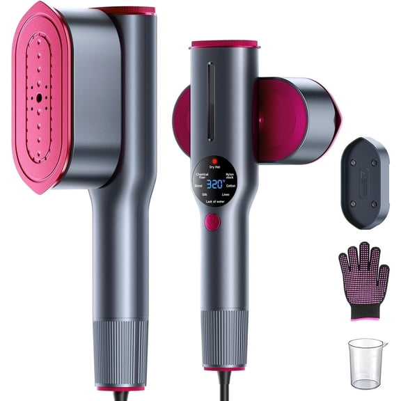 2-in-1 Steamer & Iron for Clothes,15s Heat-up 1200W Portable Handheld Garment Steamer,Travel Size with Large Ceramic Heat Panel,Quick Wrinkle Removal,110V-120V