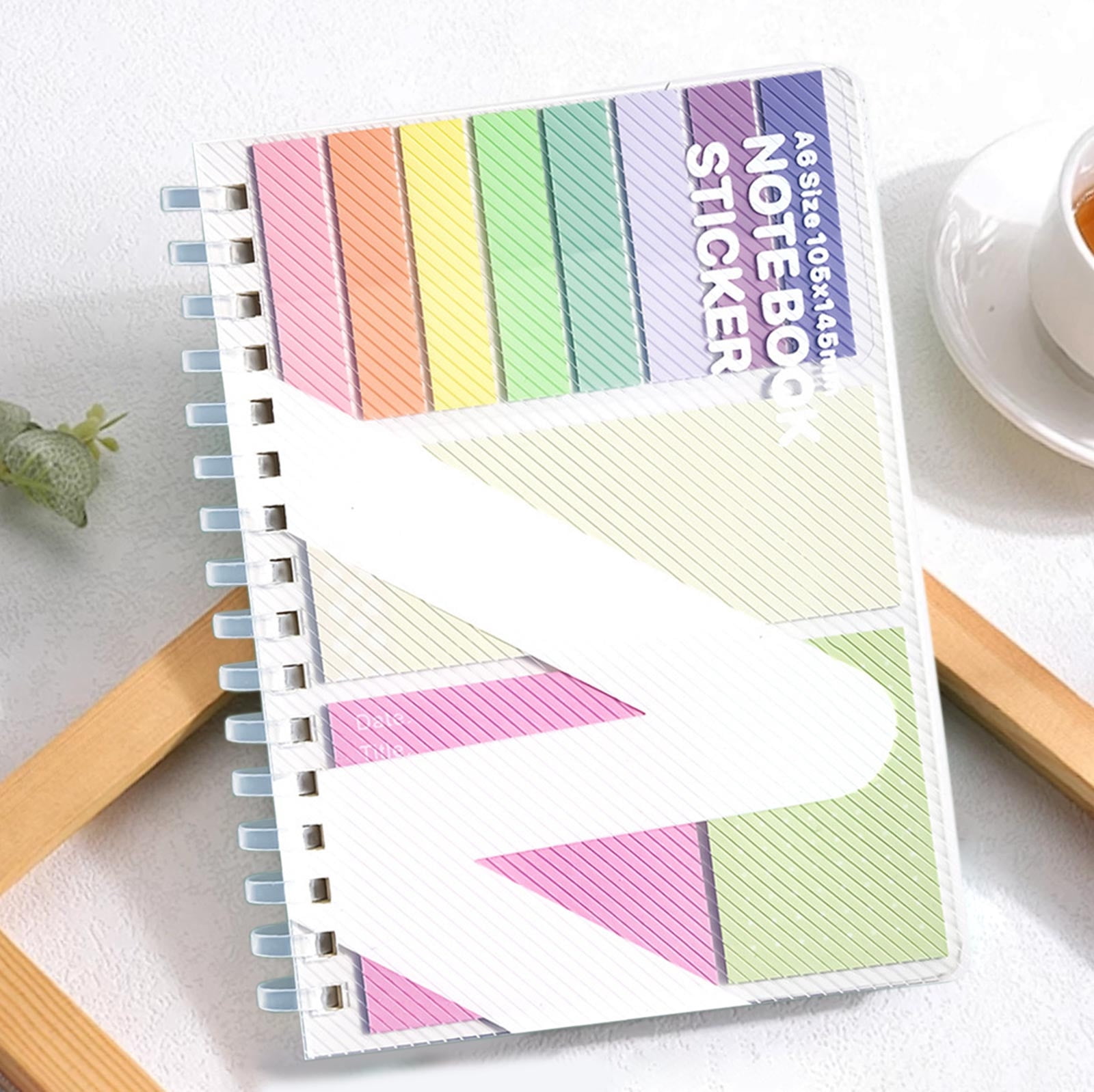 2-in-1 Sticky Notes Set,Spiral Notepad with Sticky Notes,Compact Design ...
