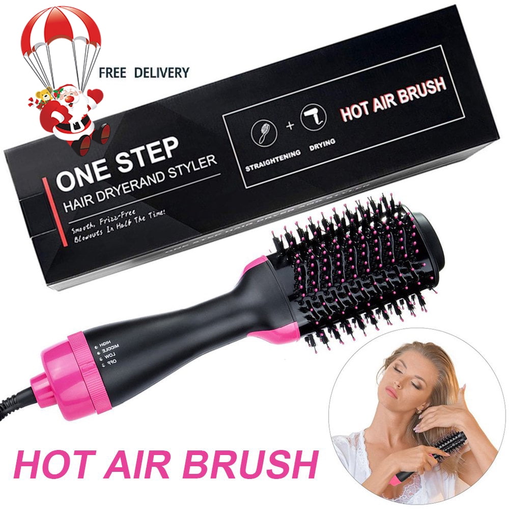 2 in 1 Straightening & Drying Hair Dryer & Hair Brush Hot Air Comb Hot
