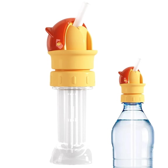 2-in-1 Straw Lid for Water Bottle, Sippy Cup Cover with Detachable Straw, Food Grade Silicone, Spill Proof for Baby Self Drinking(Red)