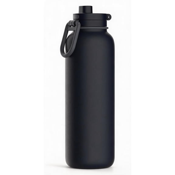 2-in-1 Straw and Chug Leak-Proof Insulated Water Bottle 40 fl oz Black
