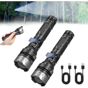 2-in-1 Strong Flashlight (Power Bank)Digital Display of Power, Rechargeable, X4Waterproof, Adjustable Brightness Flash Light for Outdoor, Emergency, Night Garage Lighting
