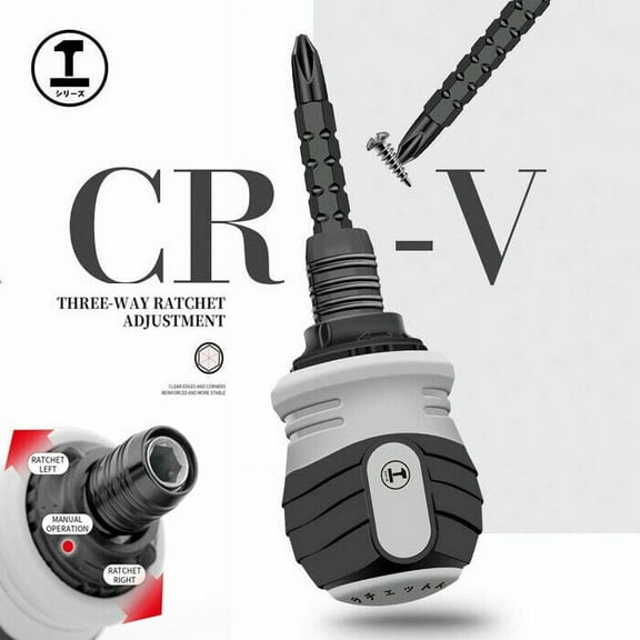 2 in 1 Stubby Screwdriver Ratcheting Screwdriver Slotted Telescopic Dual-end