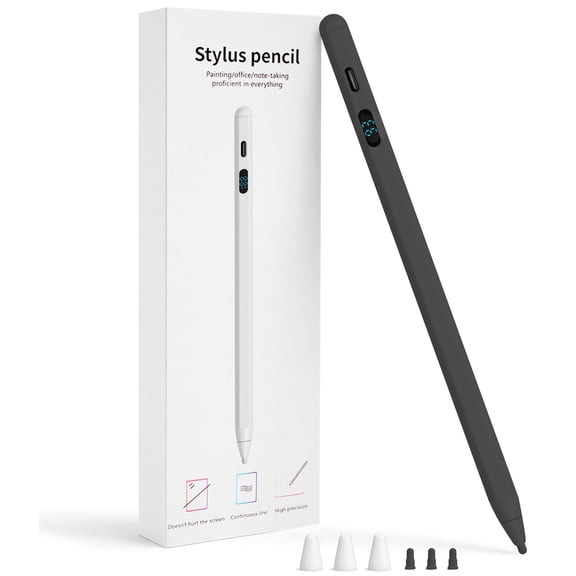 2-in-1 Stylus Pen for Touch Screen with LED Power Display, Universal Stylus Active Pencil for iPad 2018-2026, iPhone, Samsung, Android Tablet, Switch- Tilt Sensitivity Drawing, Digital Pen