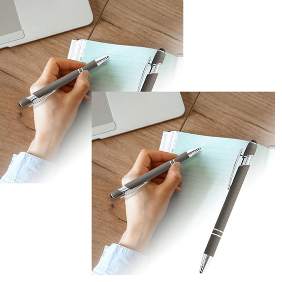 2-in-1 Stylus Pen for Touchscreen with 0.7mm Ballpoint & 6mm Capacitive Tip, Metal Pen,Pens Ballpoint,Smooth One-Handed Click Operation,Ideal for Corporate Gifts & Logo Printing(2PCBrown)