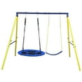 thumbnail image 1 of Metal Swing Set for Outside, Kids Swing Set with Belt Swing, Swing Set Outdoor Backyard Games, 1 of 5