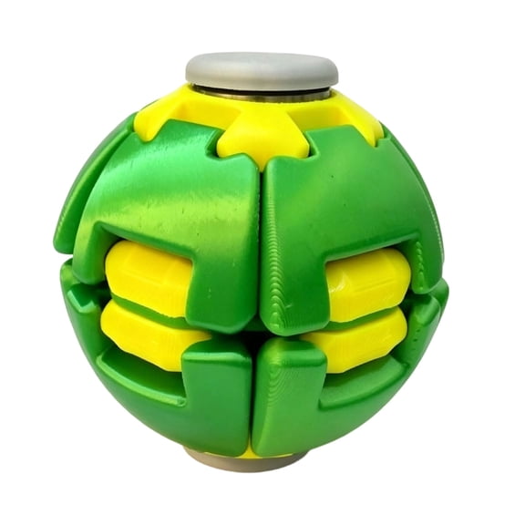 2-in-1 Switchable Fidget Spinner Stress Ball, Push-to-Spin Auto Rotate Mechanism, Pocket Size Anxiety Relief Gadget