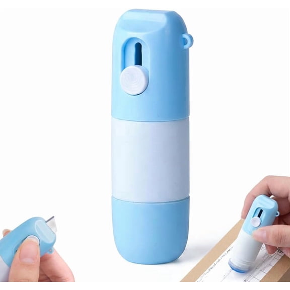 2-in-1 Thermal Label Correction Marker & Box Cutter – Long-Lasting Water-Based Eraser Pen for Privacy Protection, Identity Theft Prevention, 120+ Applications (Blue)