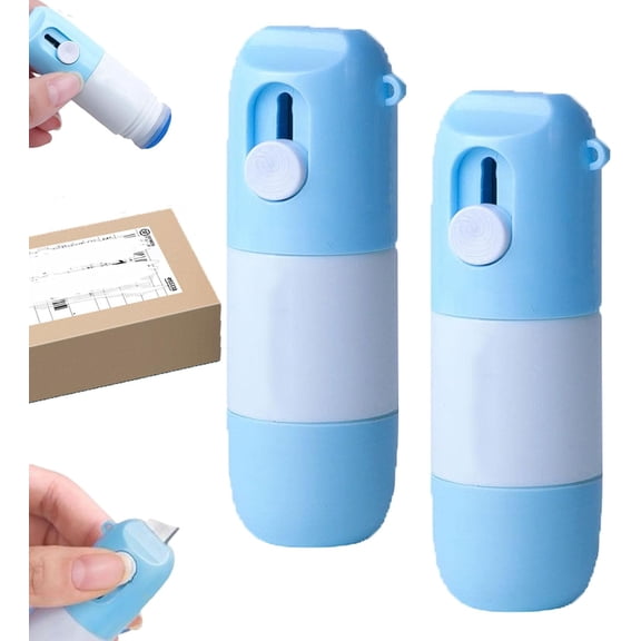 2-in-1 Thermal Paper Privacy Wipe Box Cutter,2026 New Water-Based Thermal Paper Eraser Pen with Unboxing Knife,Address Blocker and Parcel Cutter,Privacy Protection for Labels & Receipts