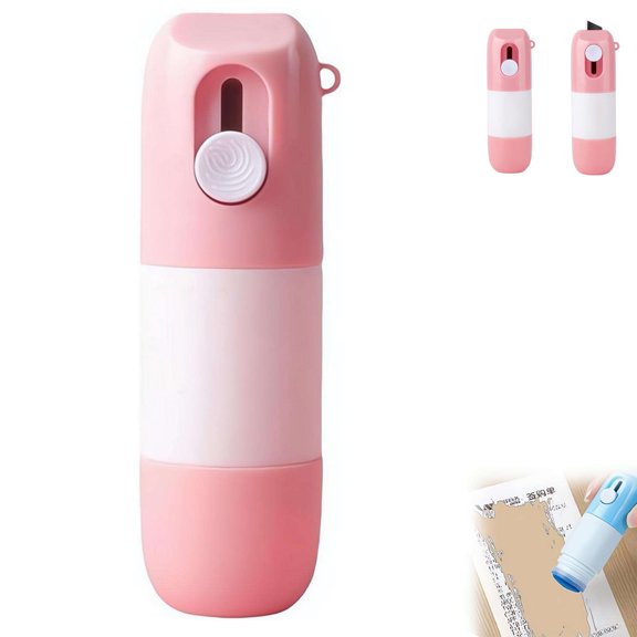 2-in-1 Thermal Paper Privacy Wipe Box Cutter,2026 Upgrade Water-Based Thermal Ink Remover,Label Correction Marker Paper with Mini Box Cutter,Quick Effect Data Eraser Pen for Labels & Receipts