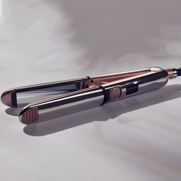 2-in-1 Titanium Ionic Flat Iron,Hair Straightener & Curler, Fast Heating, Dual Voltage, Pink, for All Hair Types