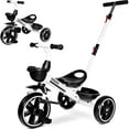 thumbnail image 1 of 2-in-1 Toddler Tricycle- Extended Push Handle for Effortless Push, Gift Trike, Kids Tricycle with Foldable Front Footrest, 1 of 6