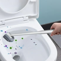 2-in-1 Toilet Bowl Brush with Flexible Rubber and Slit Brushes, Multicolor Plastic Handle for Deep Cleaning, Suitable for Sinks, Basins, Bathtubs - 1Pc Multicolor